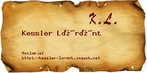 Kessler Lóránt névjegykártya